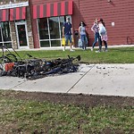 Debris on Street, Sidewalk, Boulevard at 4750 17 Av SE