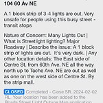 Streetlight Burnt out or Flickering at 104 60 Av NE