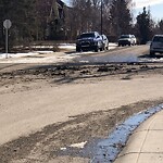 Debris on Street, Sidewalk, Boulevard at 3702 21 Av SW