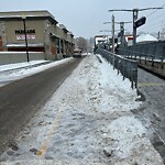 Snow On City Road at 936 3 Av NW