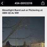 Streetlight Burnt out or Flickering at 4904 22 Av NW