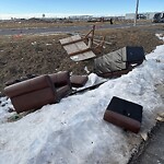 Debris on Street, Sidewalk, Boulevard at 4120 108 Av NE