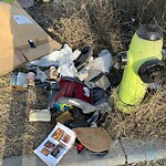 Debris on Street, Sidewalk, Boulevard at 1038 17 Av SE
